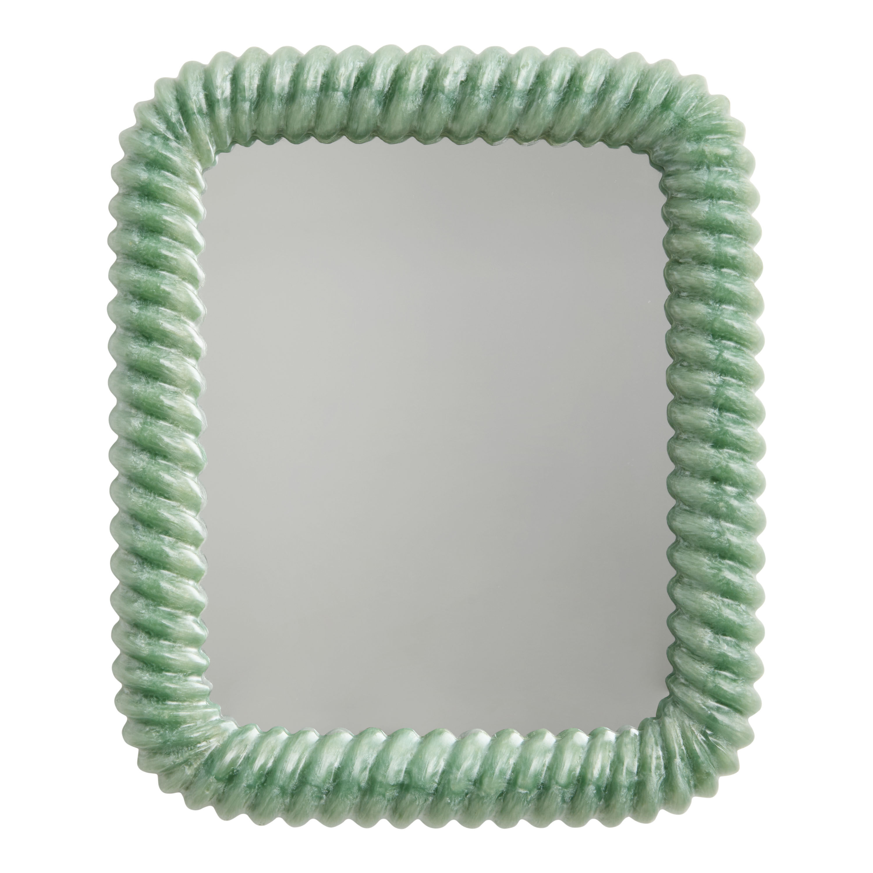 Jade Green Resin Spiral Wall Mirror