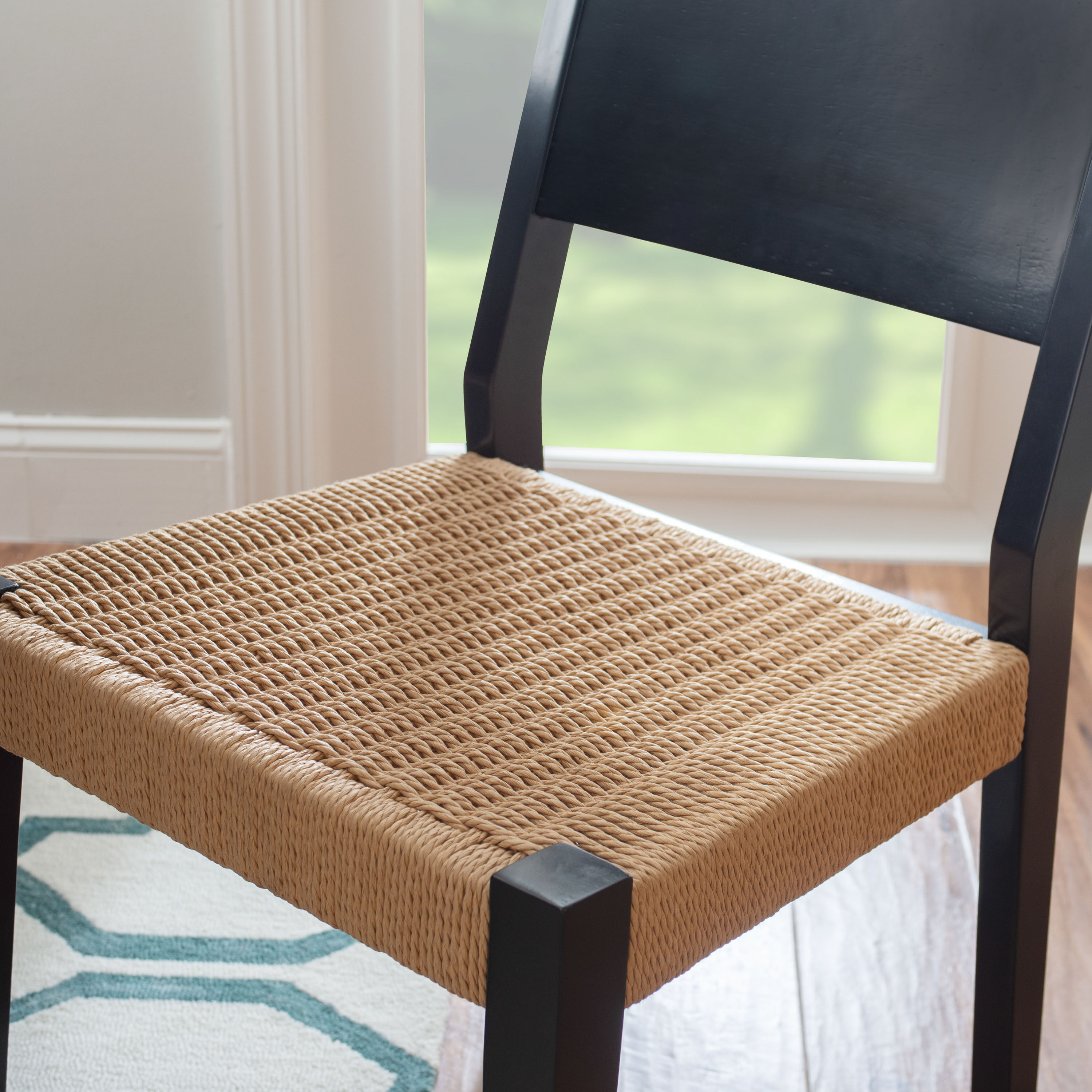 Cranwood Black Wood and Rope Dining Chair 2 Piece Set World Market
