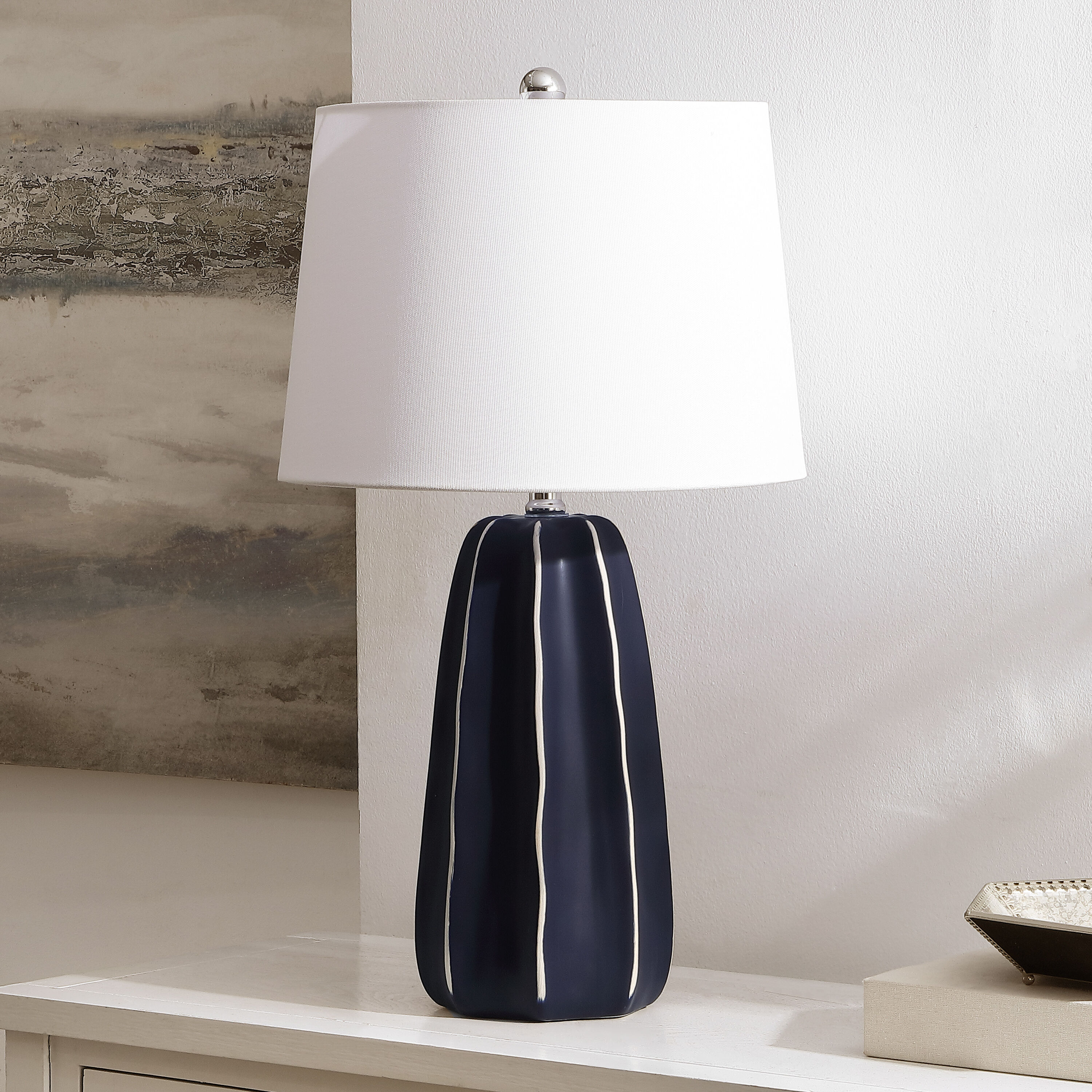Birchin Navy Ceramic Table Lamp by World Market