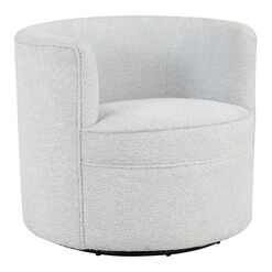 Ines Fog Gray Curved Back Upholstered Swivel Chair