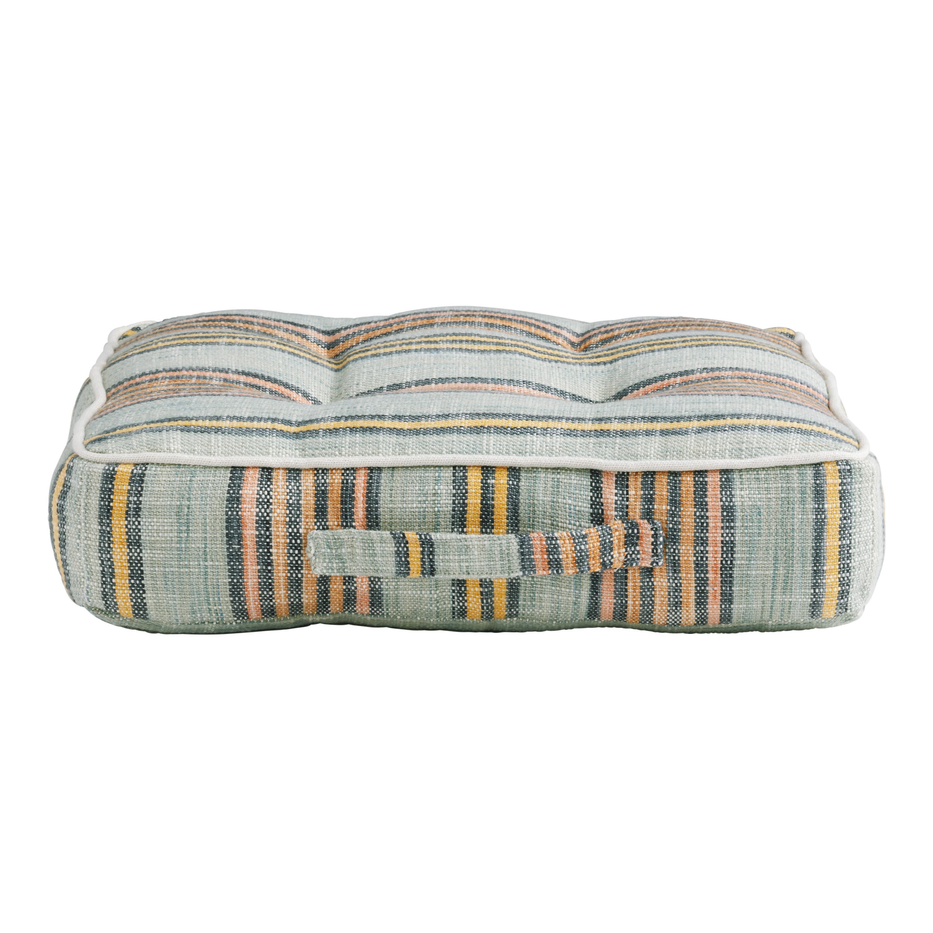 Muted Multi Stripe Indoor Outdoor Floor Cushion