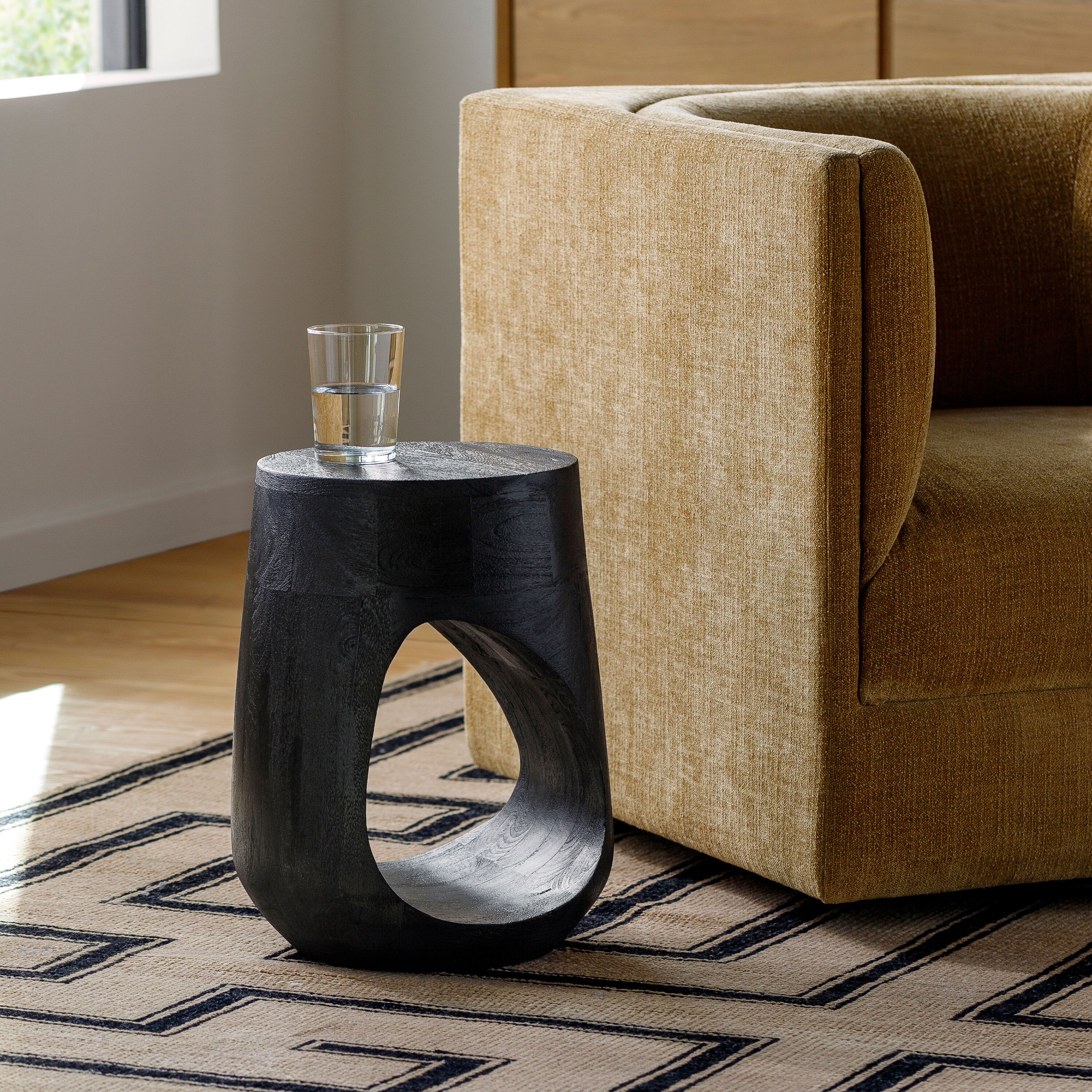 Lambert Round Mango Wood Side Table image number 1