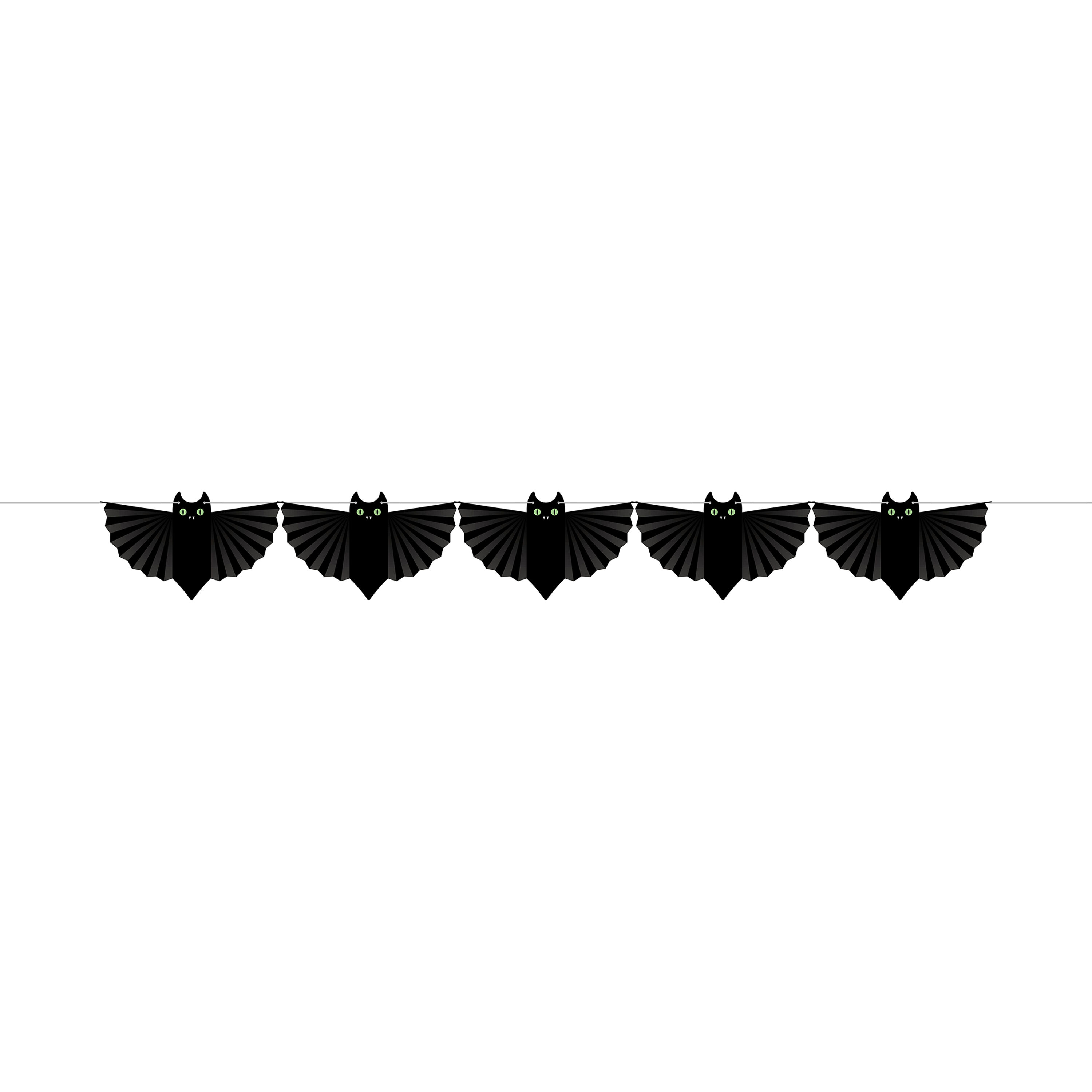 Black Bat Paper Accordion Garland image number 0
