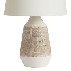 White and Gray Textured Ceramic Table Lamp Base