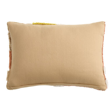 Natural and Terracotta Tufted Abstract Shapes Kilim Lumbar Pillow Natural and Terracotta Tufted Abstract Shapes Kilim Lumbar Pillow