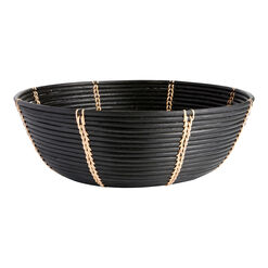 Black Rattan Decorative Bowl