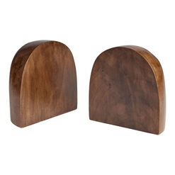 Rounded Acacia Wood Bookends