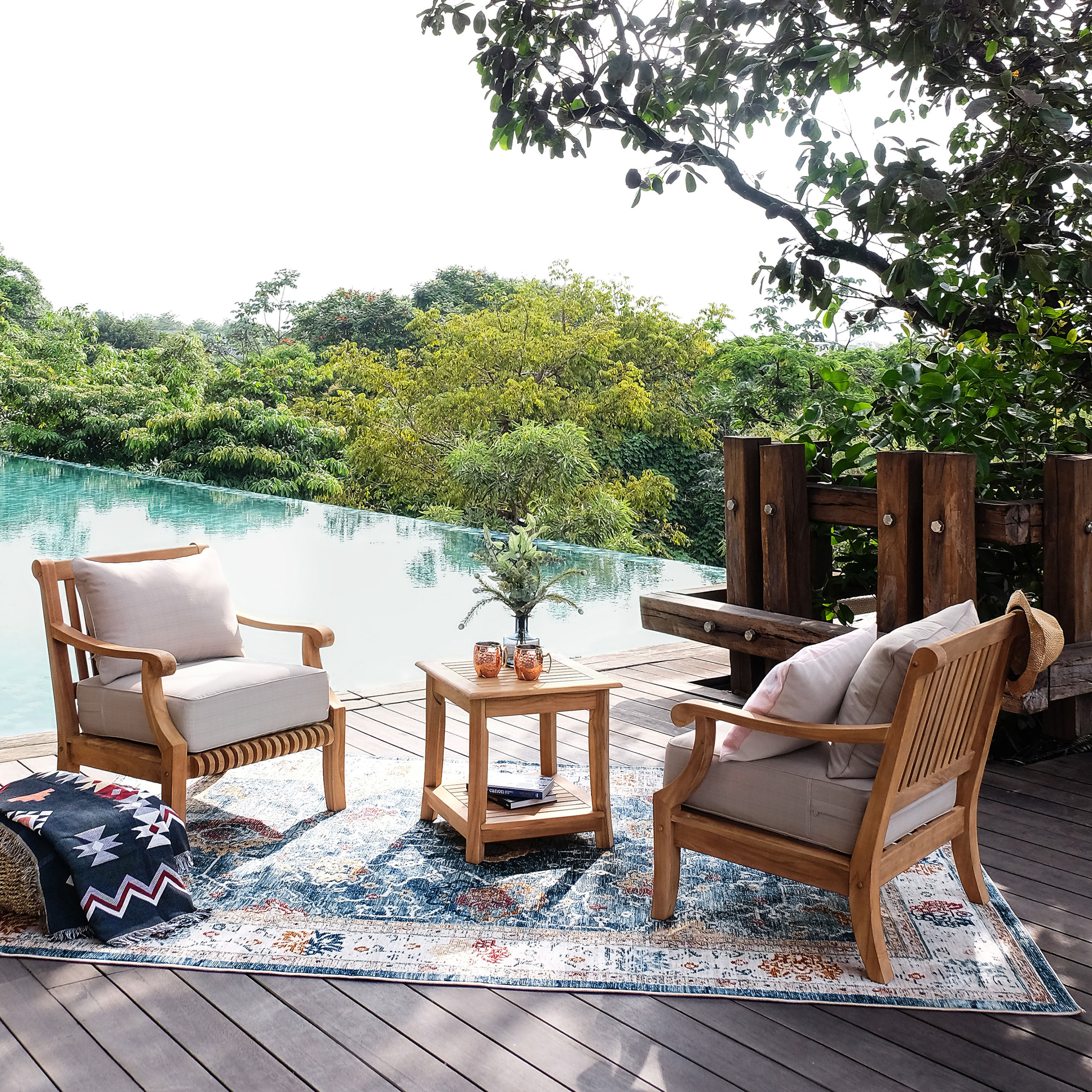 Teak wood patio furniture sets outlet