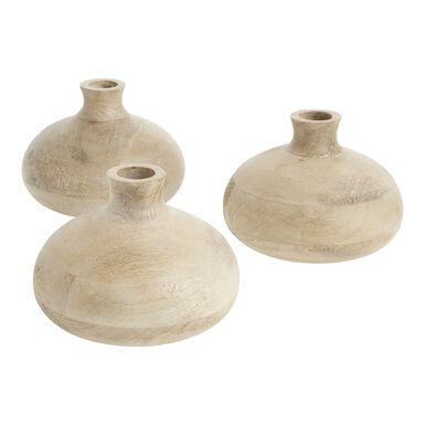 CRAFT Small Whitewash Mango Wood Vase CRAFT Small Whitewash Mango Wood Vase