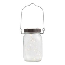 Glass Mason Jar Firefly Solar LED Lantern