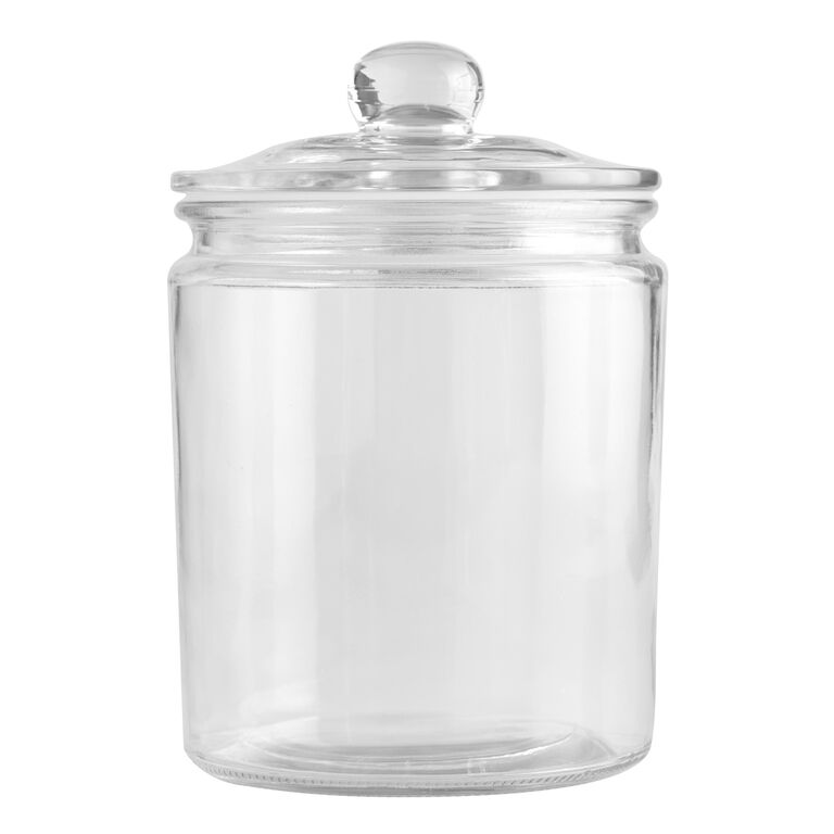 1 Gallon Glass Cookie Jar - Large Food Storage Container with