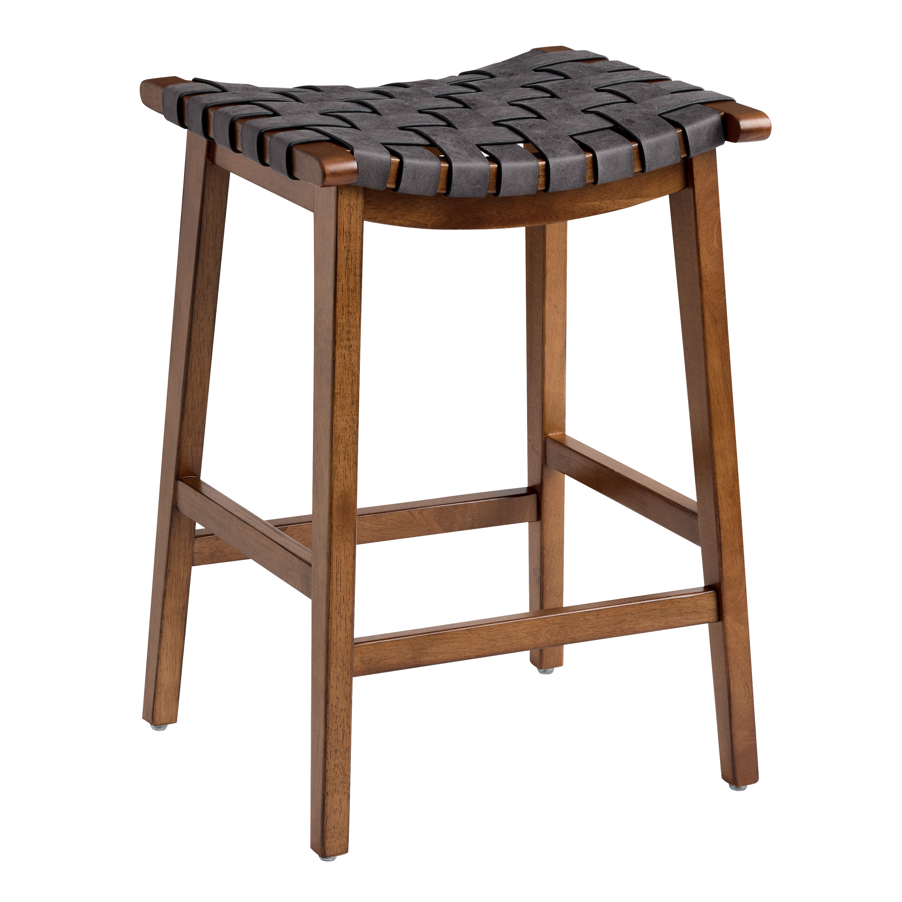 Giovana Gray Faux Suede Strap Backless Counter Stool World Market