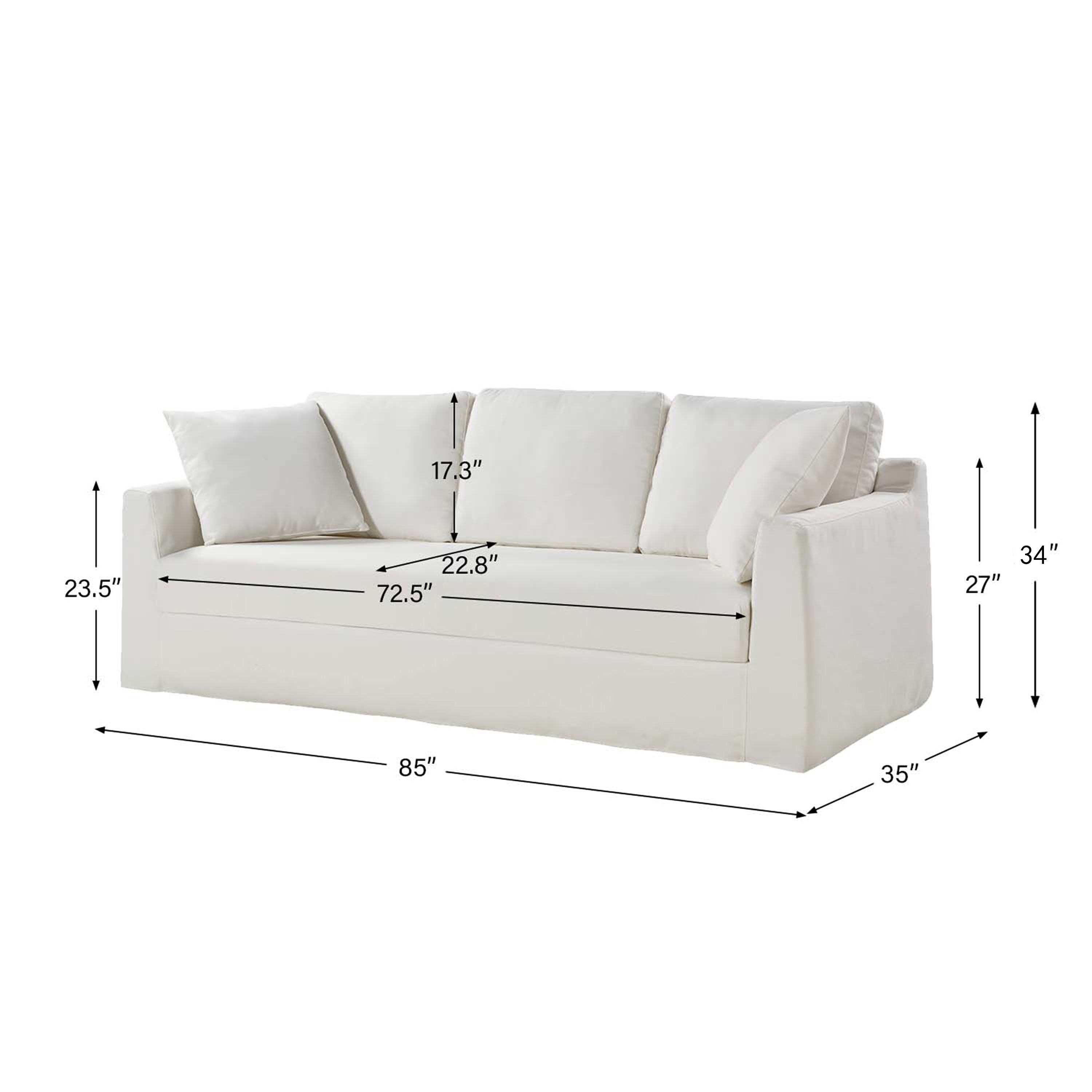 Merchland White Cotton Slipcover Sofa by World Market