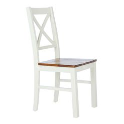 Cortland White and Natural Wood Dining Chair Set of 2