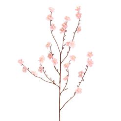 Pink Faux Velvet Plum Blossom Stem