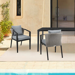 Lamia Metal and All Weather Outdoor Dining Chair 2 Piece Set