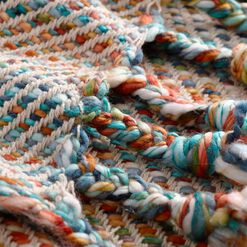 Multicolor Stitch Fringe Throw Blanket