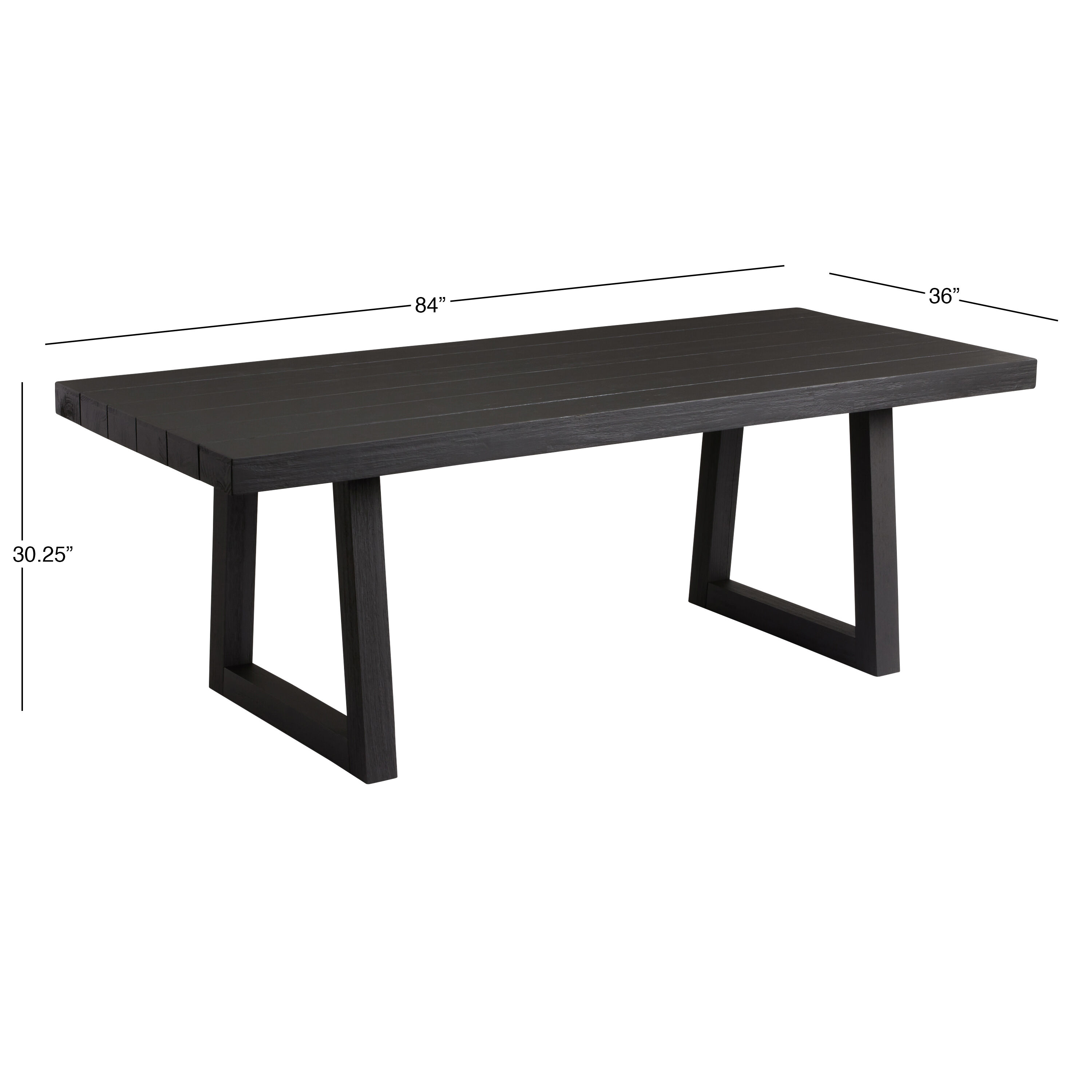 Black wood outdoor dining table online