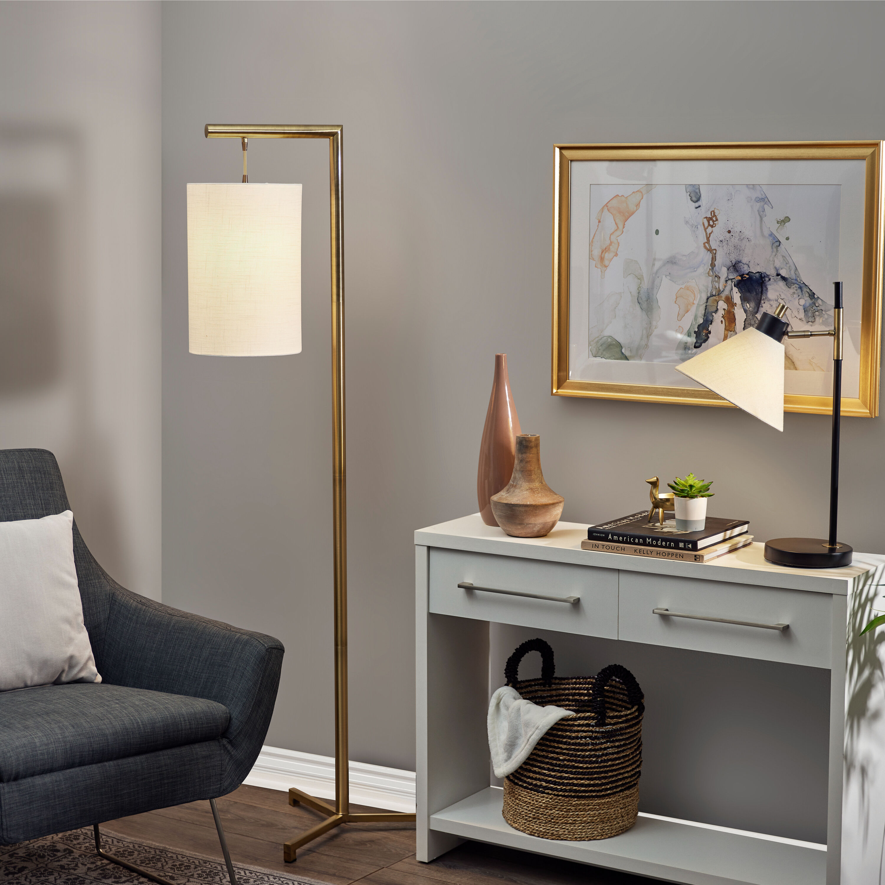 Floor lamp shop hanging shade