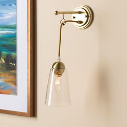 Seaham Gold and Glass Dome Wall Sconce
