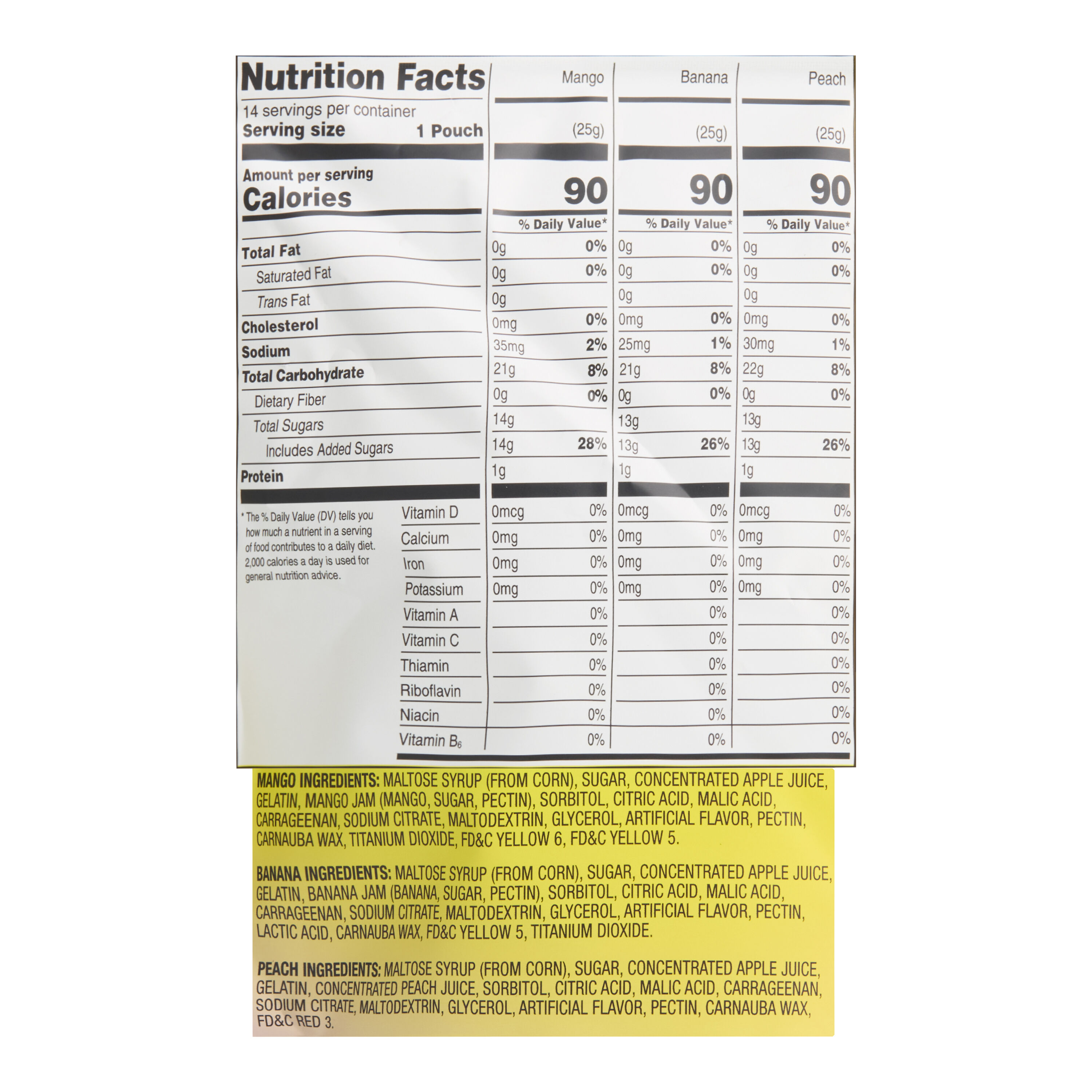 Amos Peelerz Assorted Fruit Gummy Candy Snack Packs 14 Count