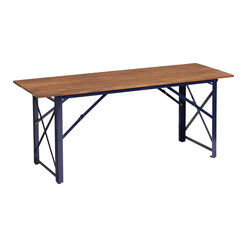 Beer Garden Wood and Metal Folding Outdoor Dining Table