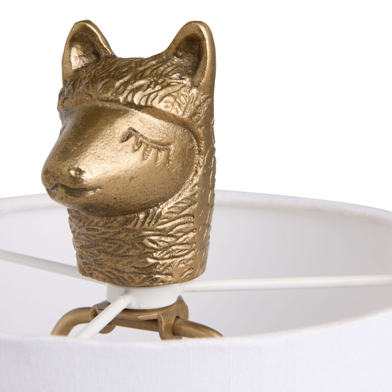 Golden Brass Metal Llama Shaped Pom-Pom Shade Table Lamp image number 3