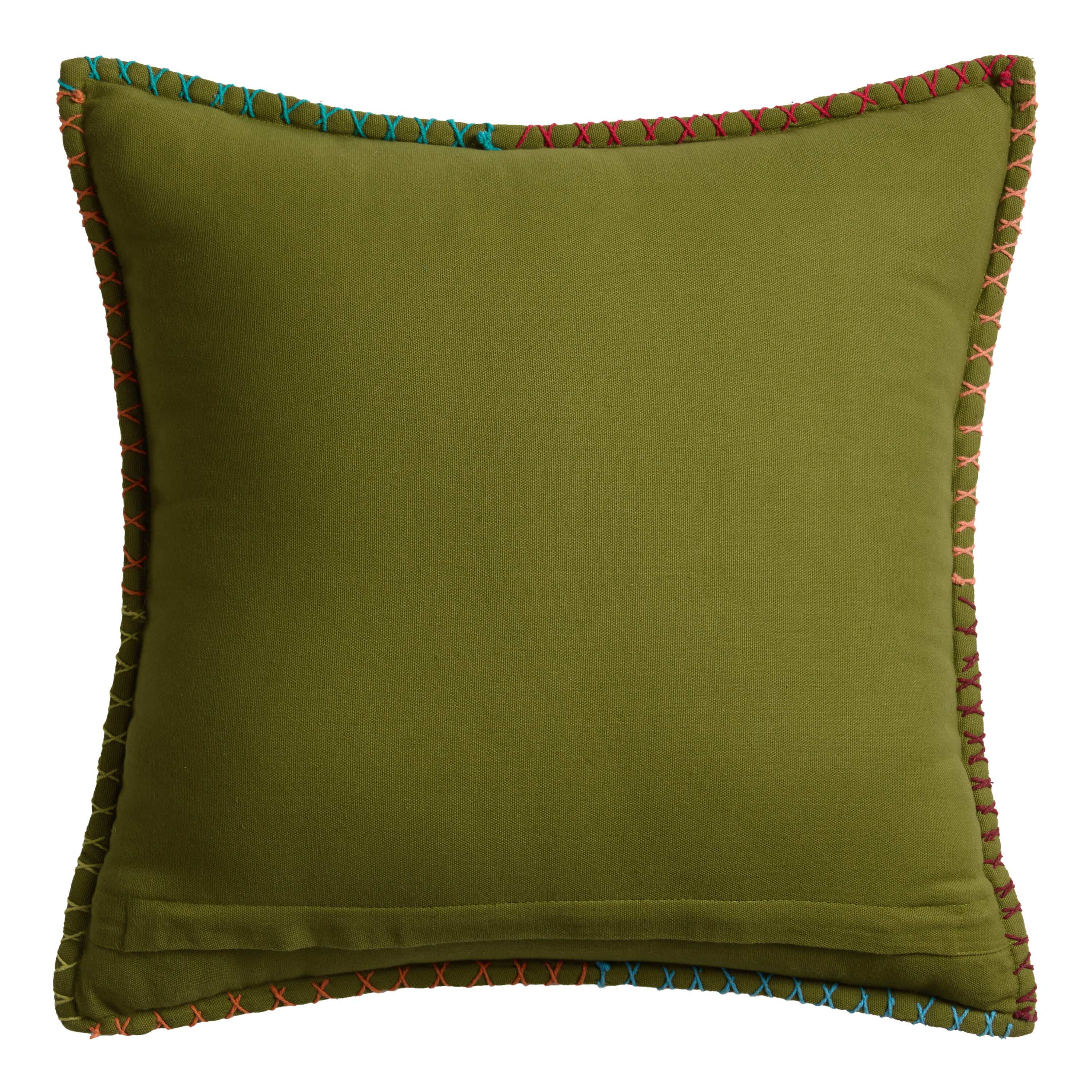 Green Overtufted Floral Throw Pillow image number 1