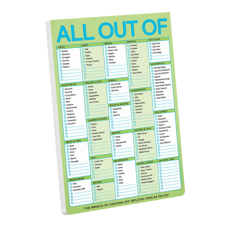 Knock Knock All Out of Grocery List Notepad image number 1