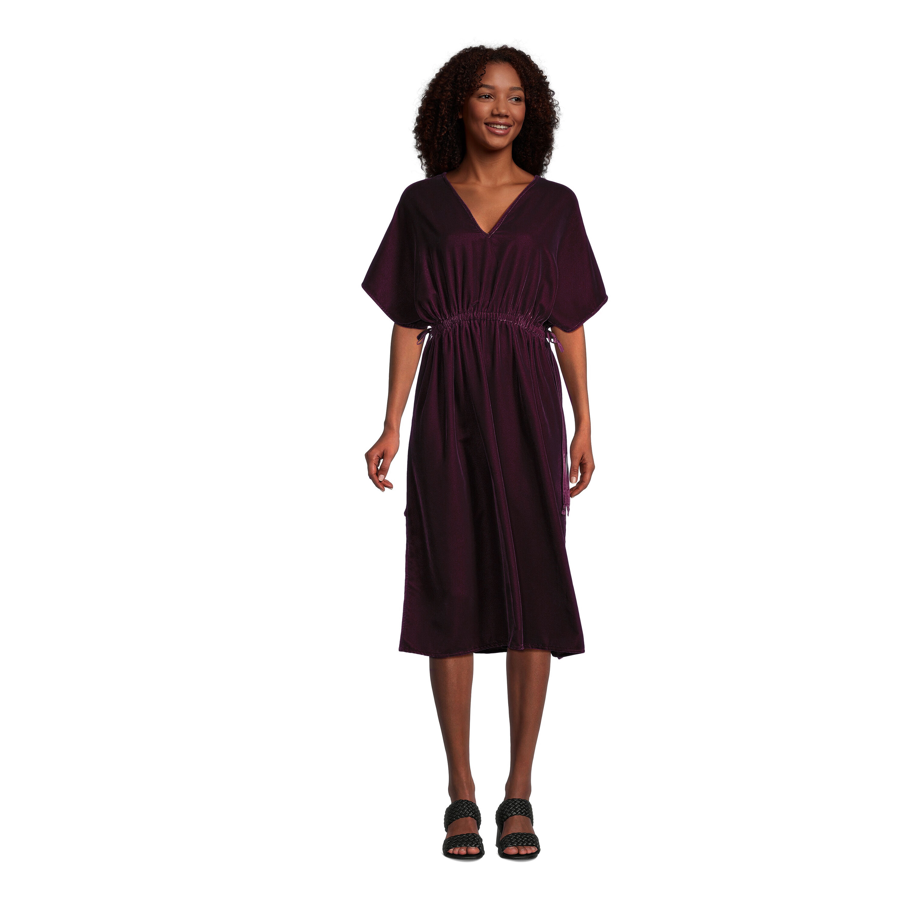 Mira Black Floral Eyelet Midi Kaftan Dress World Market