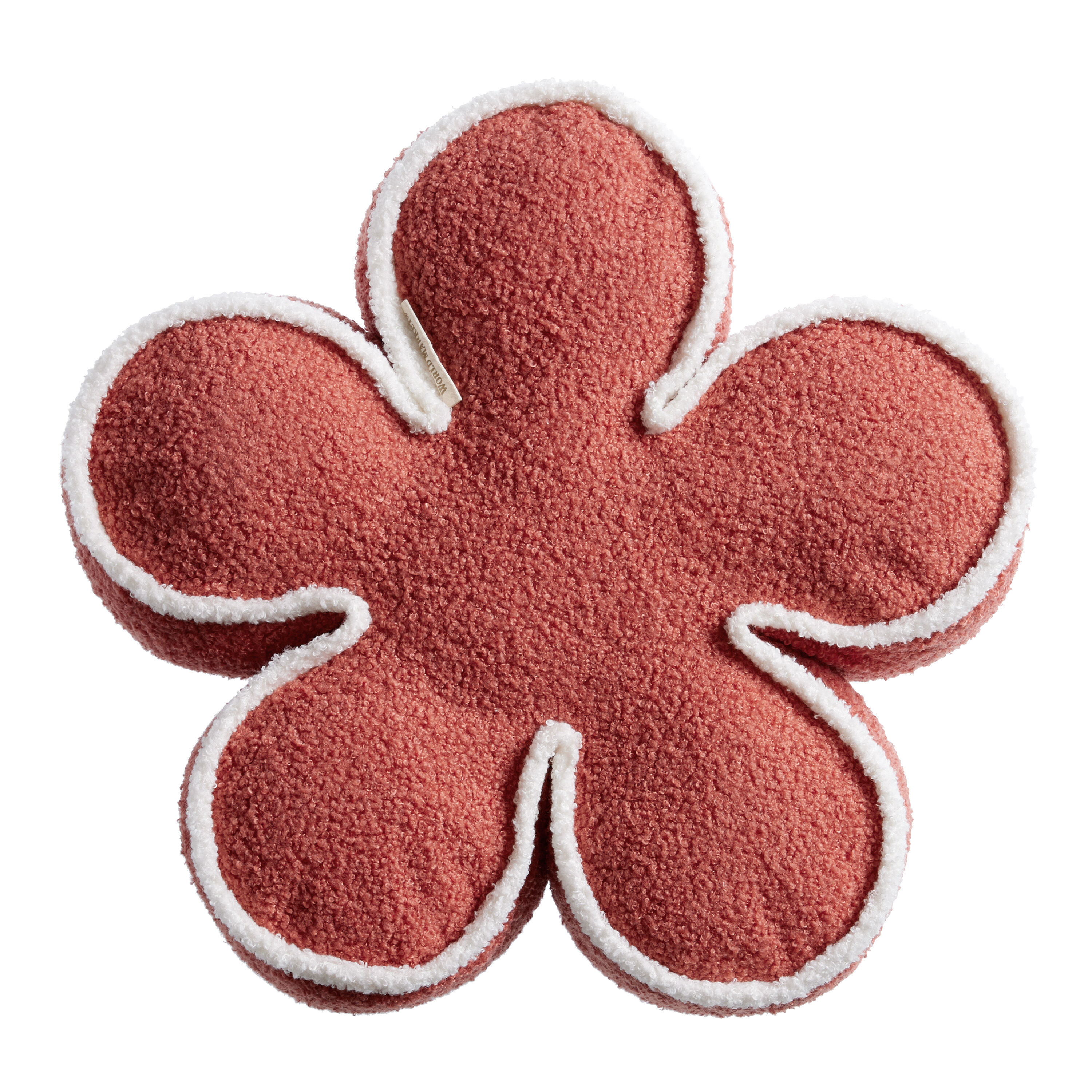 Terracotta Teddy Fleece Daisy Shaped Throw Pillow image number 2