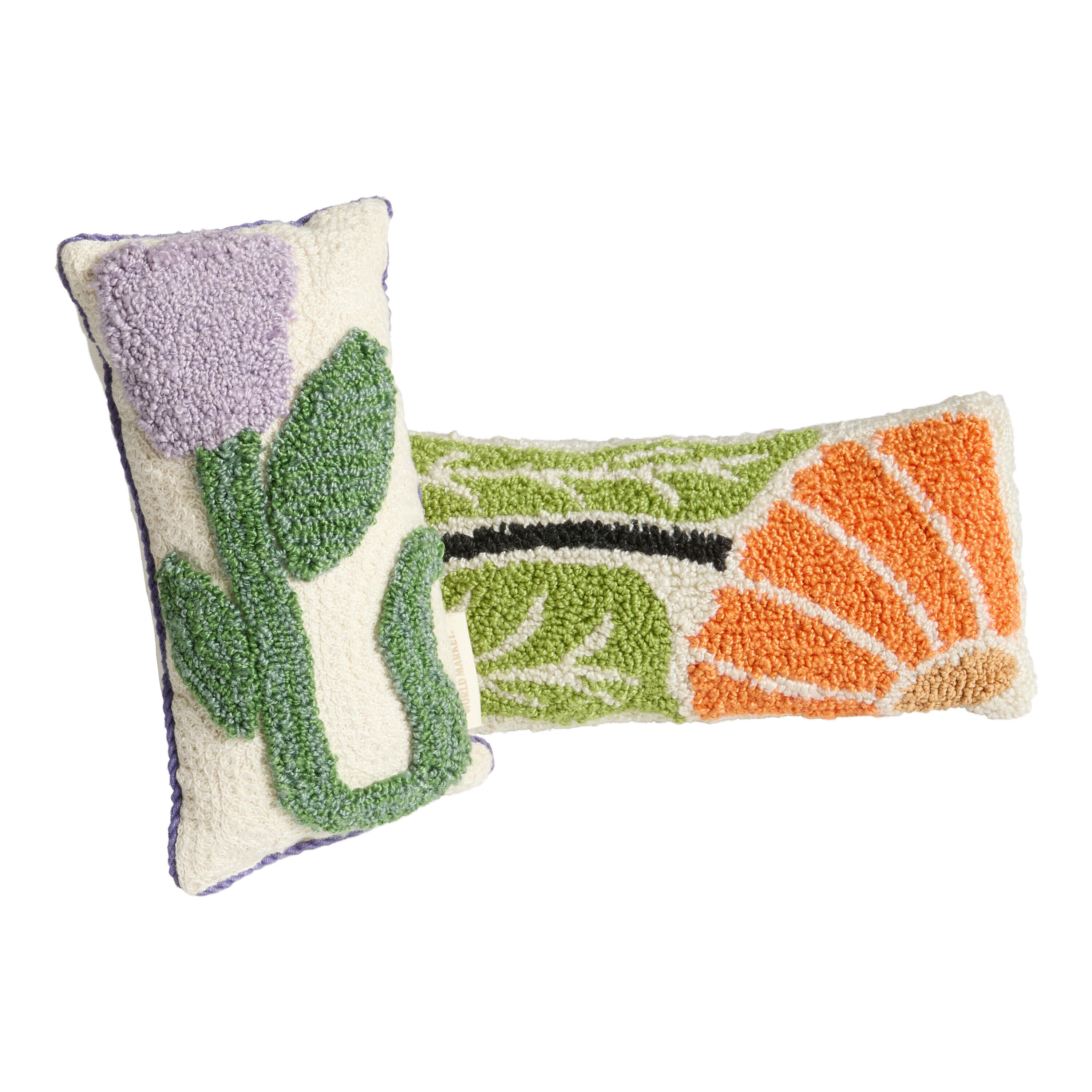 Mini Hooked Floral Indoor Outdoor Throw Pillow image number 0