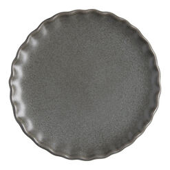 Silva Charcoal Gray Reactive Glaze Ruffle Rim Salad Plate