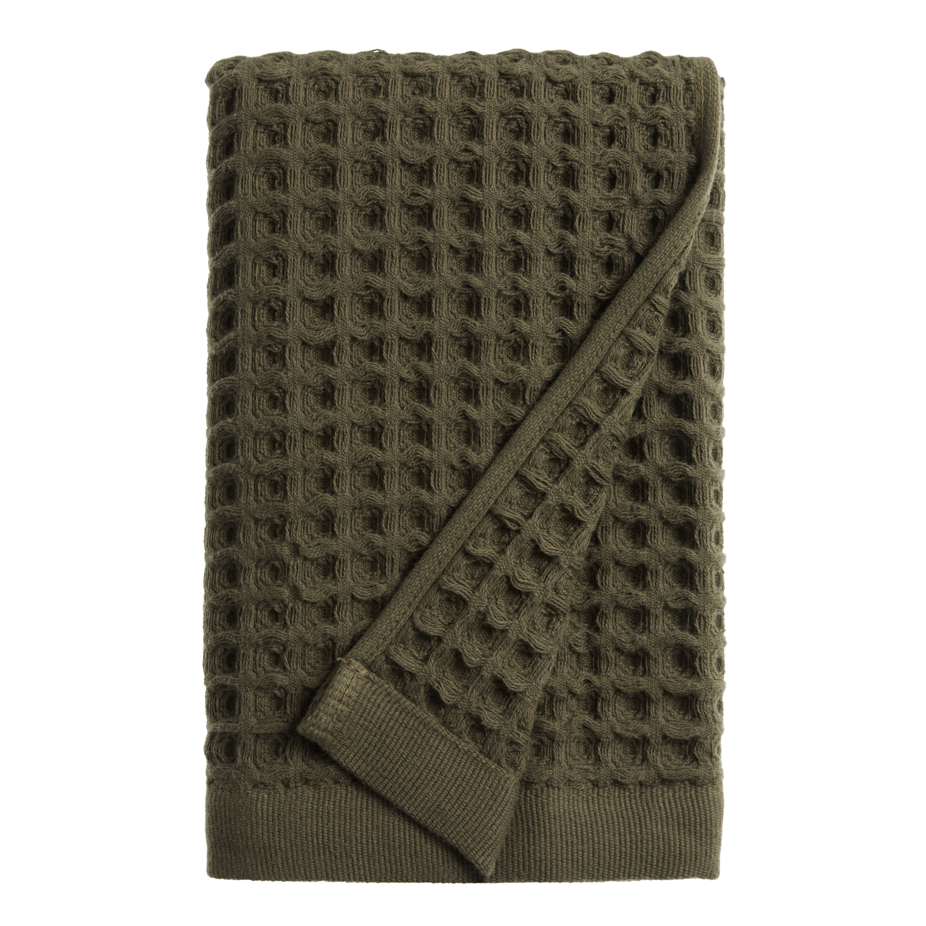 Olive Waffle Weave Cotton Hand Towel World Market