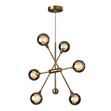 Starling Antique Brass And Glass 6 Light LED Chandelier Starling Antique Brass And Glass 6 Light LED Chandelier