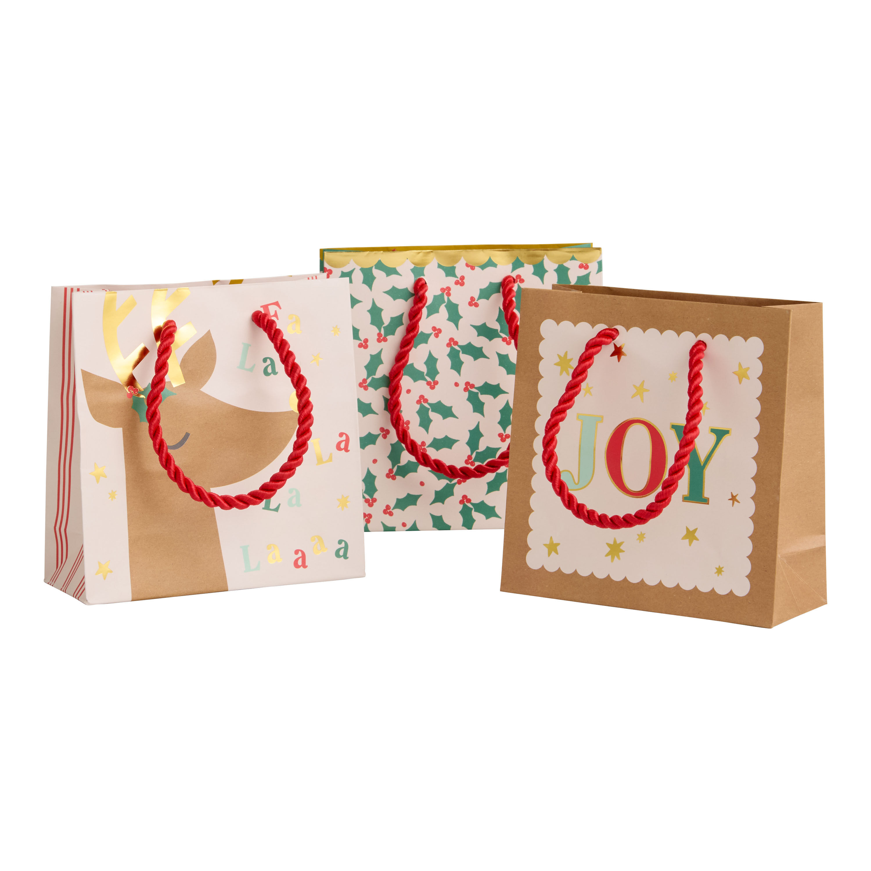 Mini Meri Meri Reindeer Joy Holiday Gift Bags 6 Pack image number 0