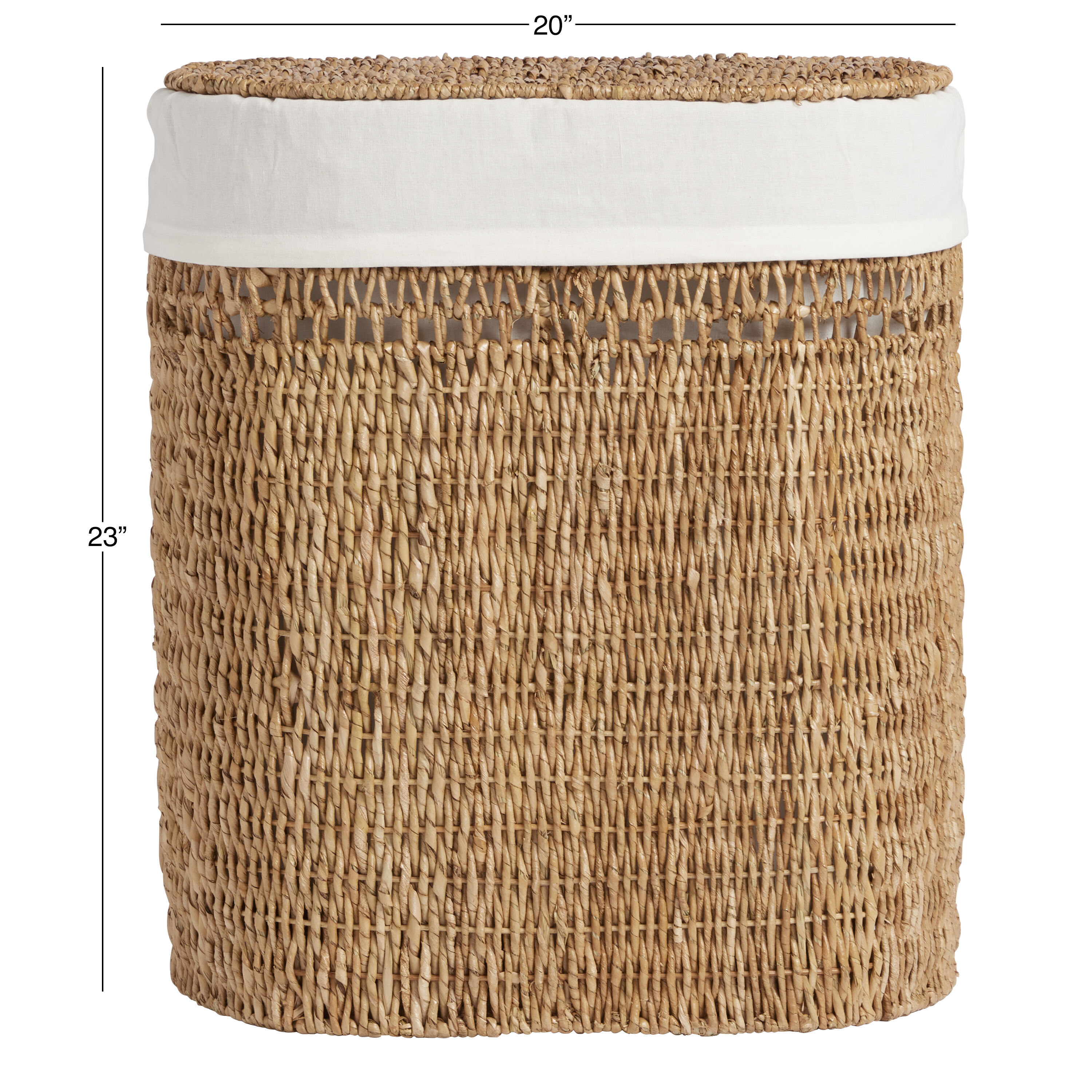 Salma Seagrass Laundry Hamper with Liner image number 3