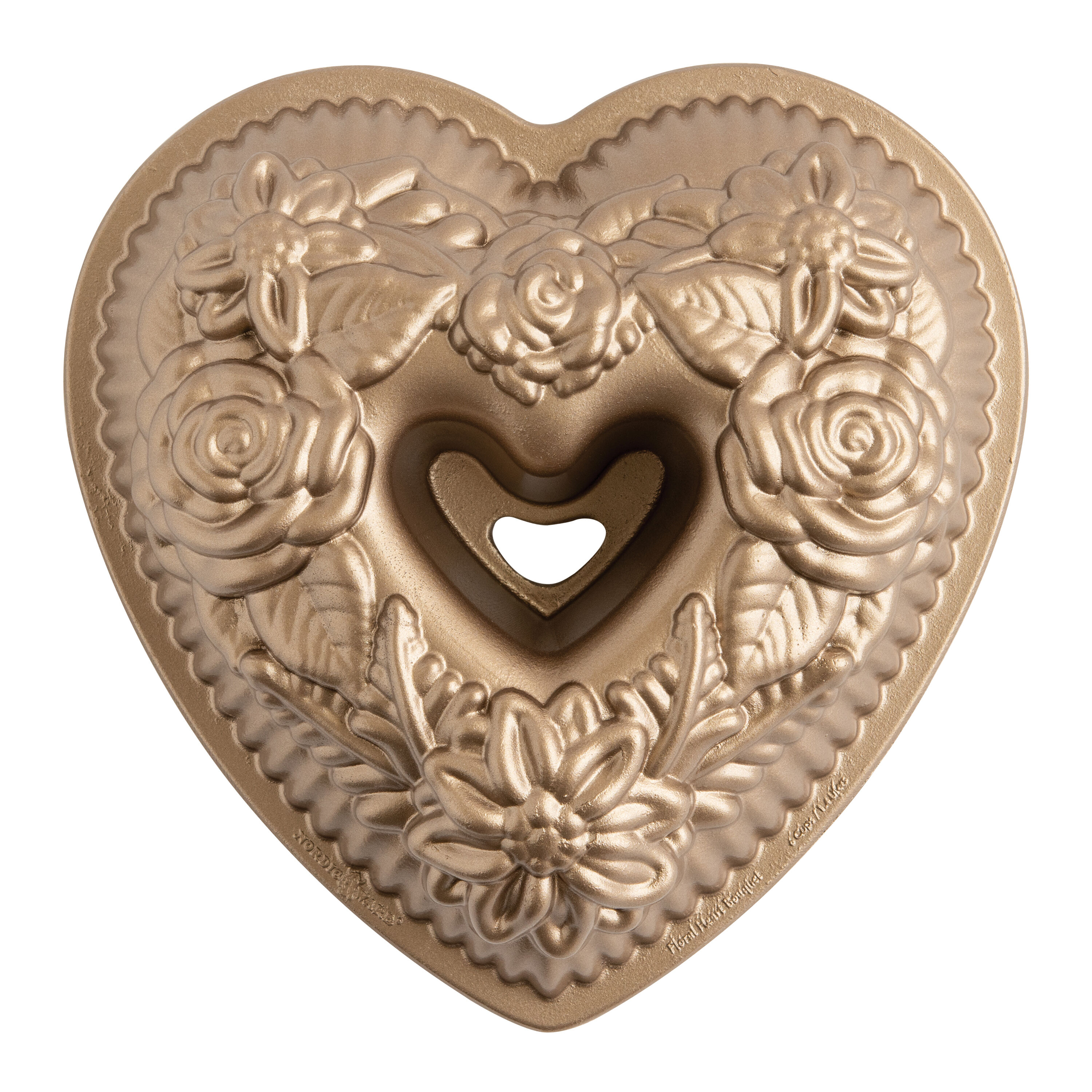 Nordic Ware Nonstick Heart Shaped Floral Bundt Cake Pan