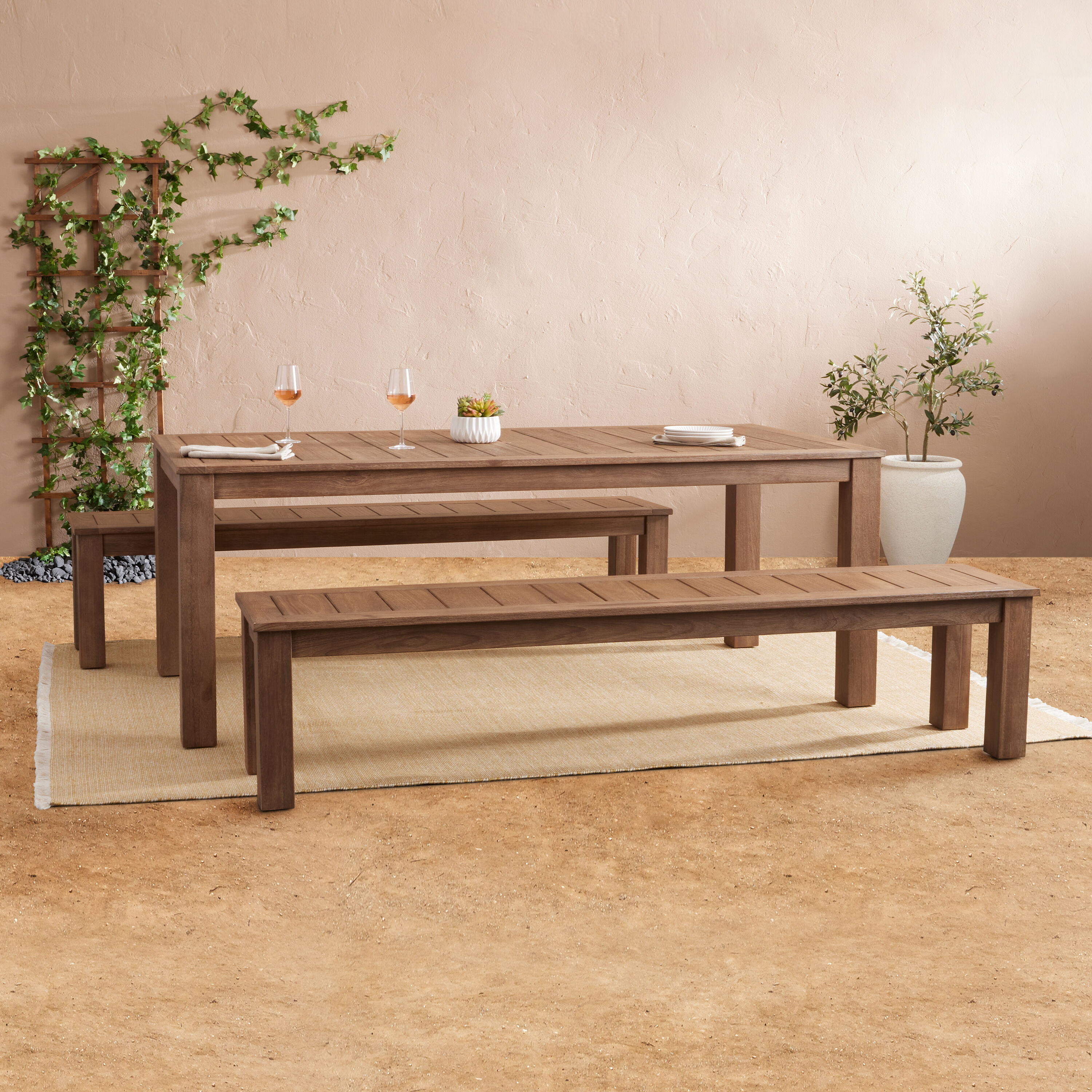 World market eucalyptus table sale