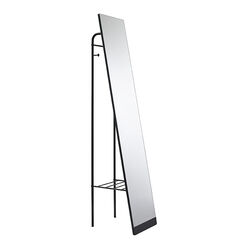 Tully Black Standing Full Length Mirror With Storage