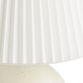 Round White Stone Table Lamp with Pleated Shade image number 2