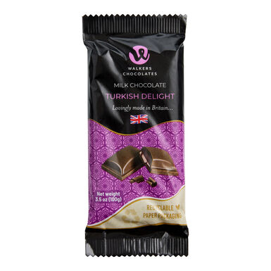 Walkers Chocolates Turkish Delight Milk Chocolate Bar Walkers Chocolates Turkish Delight Milk Chocolate Bar