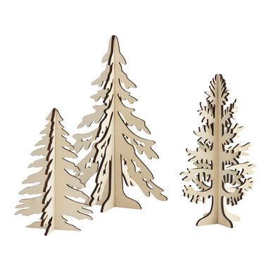 Laser Cut Wood Dimensional Tree Decor 3 Pack Laser Cut Wood Dimensional Tree Decor 3 Pack