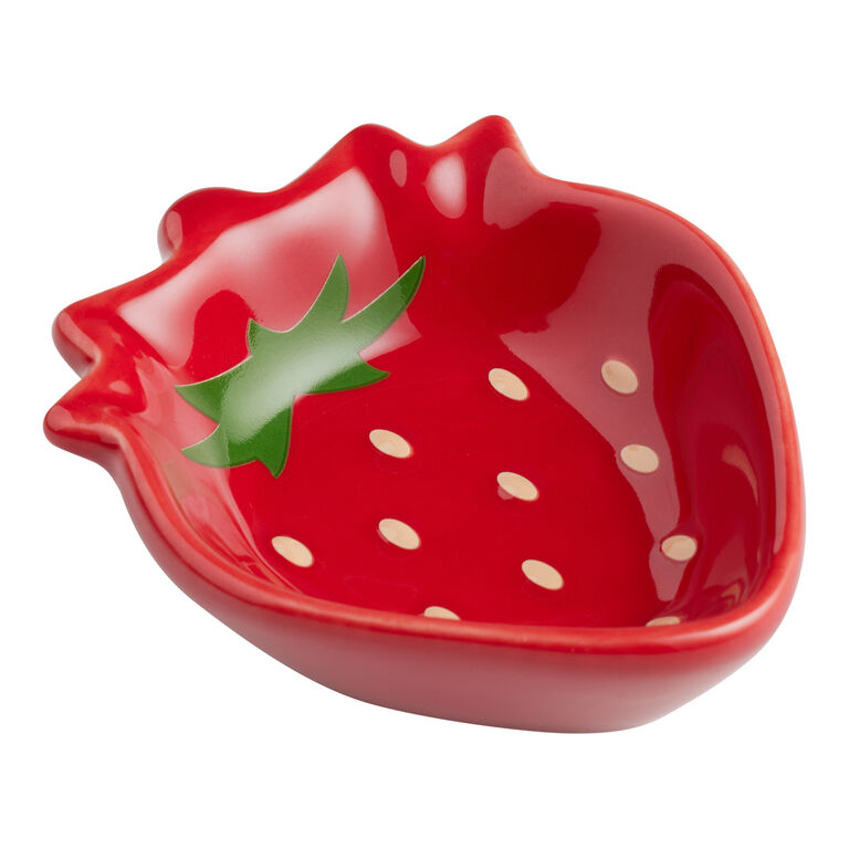 Ceramic Strawberry Figural Pinch Bowl Set of 2 - World Market