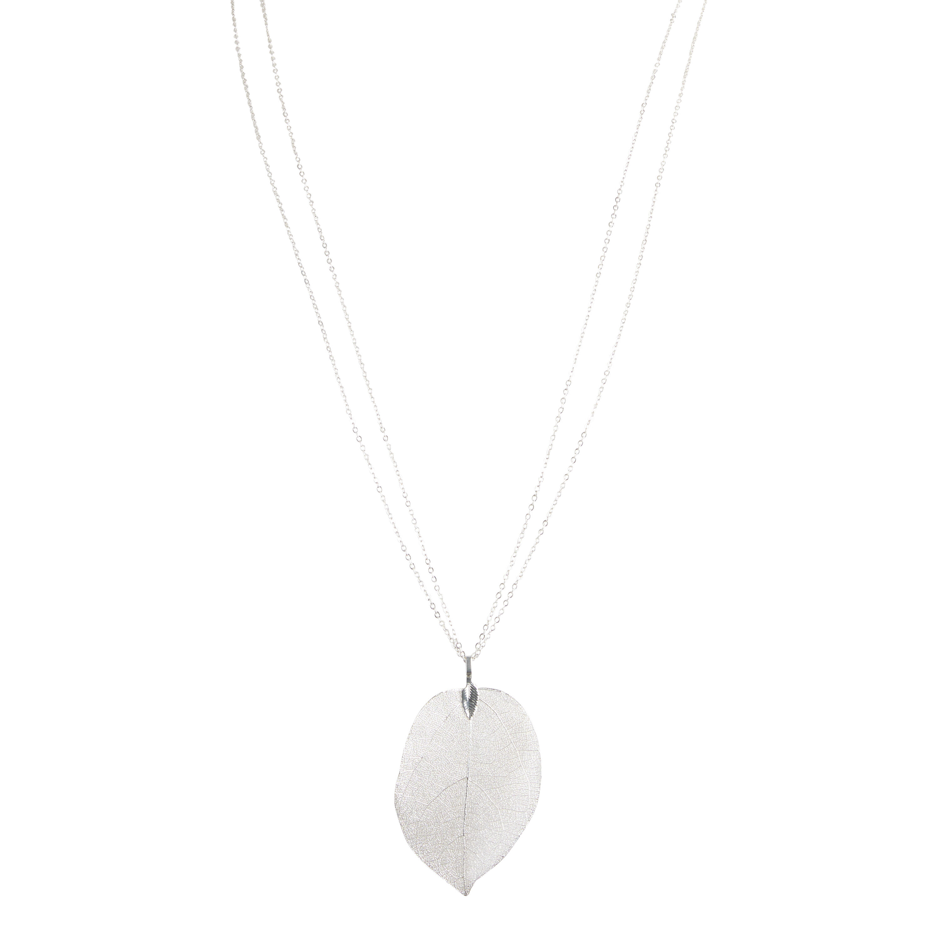 Silver leaf pendant hotsell necklace