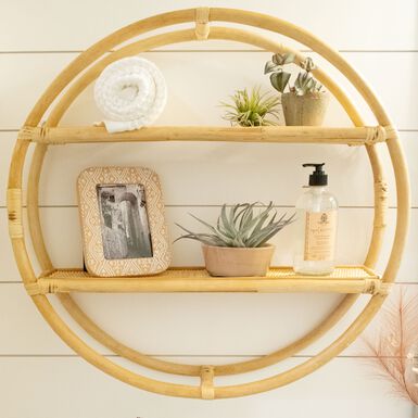 Round Natural Rattan Wall Shelf Round Natural Rattan Wall Shelf