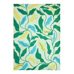 Green And Blue Abstract Leaves Kitchen Towel