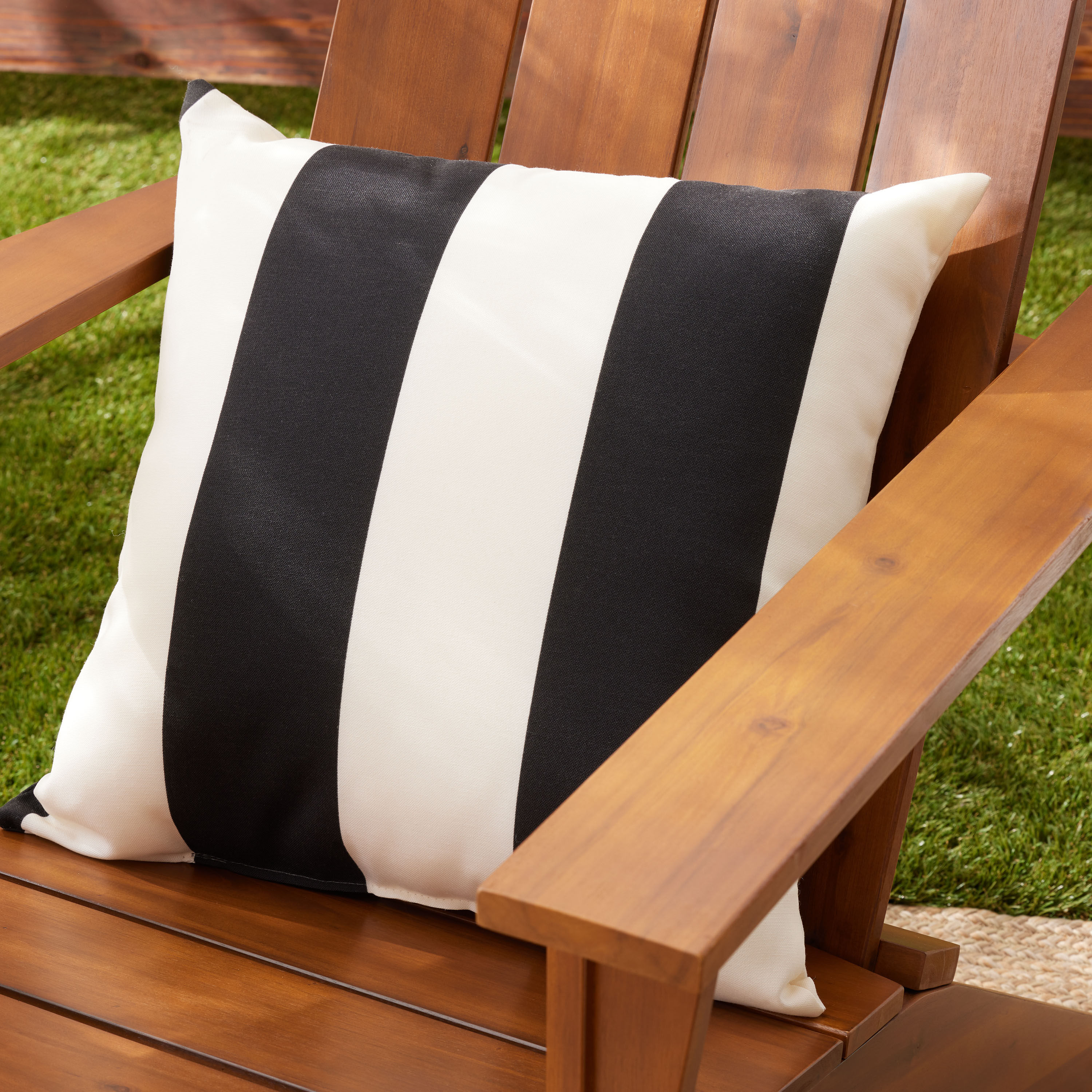 Black and White Awning Stripe Outdoor Throw Pillow World Market