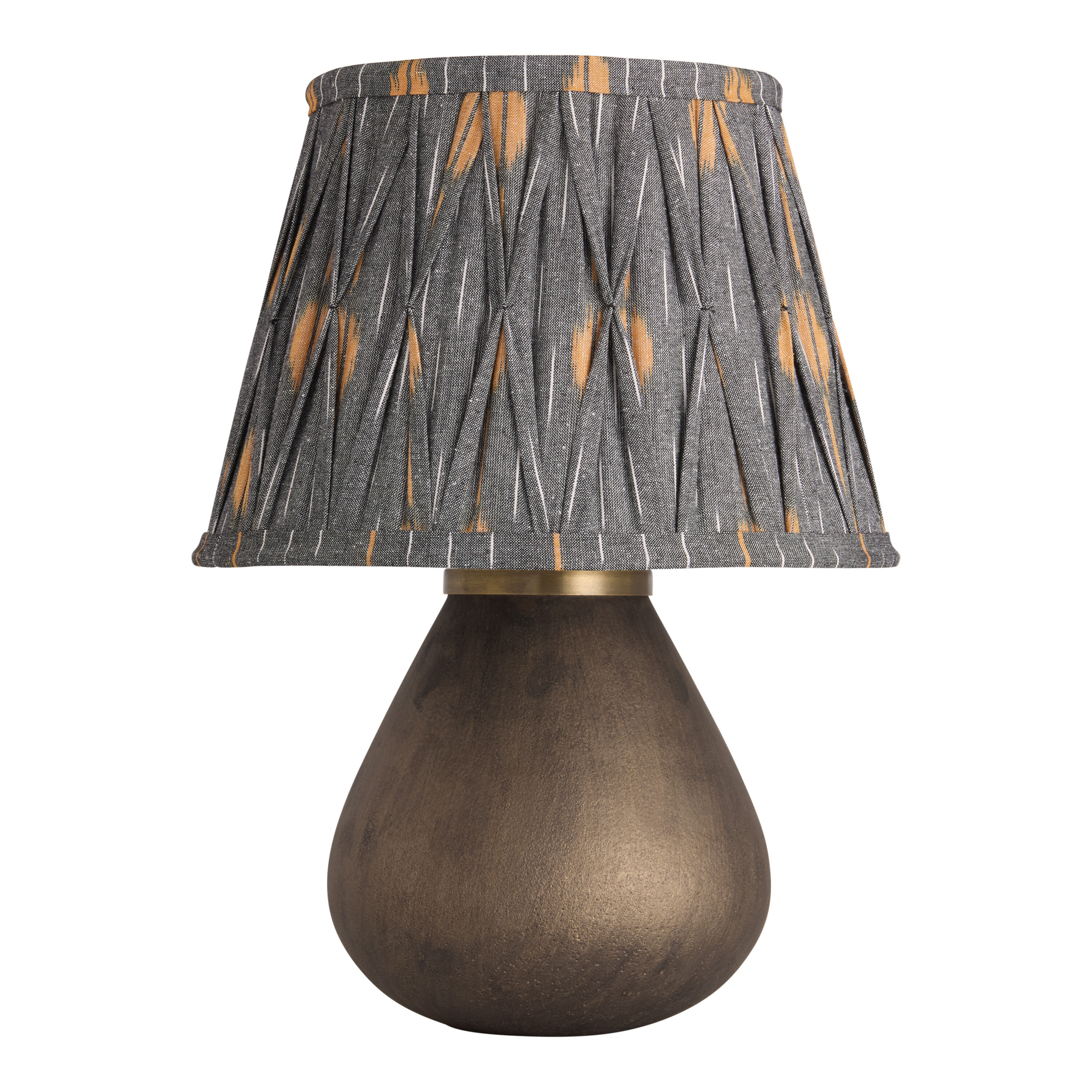 Antique Nickel Glass Teardrop and Pleated Shade Table Lamp image number 0