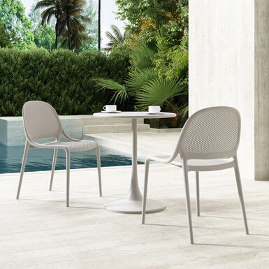 Apollo Round Back Outdoor Stacking Dining Chair 2 Piece Set Apollo Round Back Outdoor Stacking Dining Chair 2 Piece Set